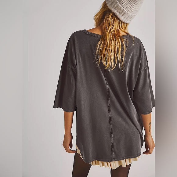 NEW Free People Care FP Harvey Tee In Washed Black - Picture 3 of 16